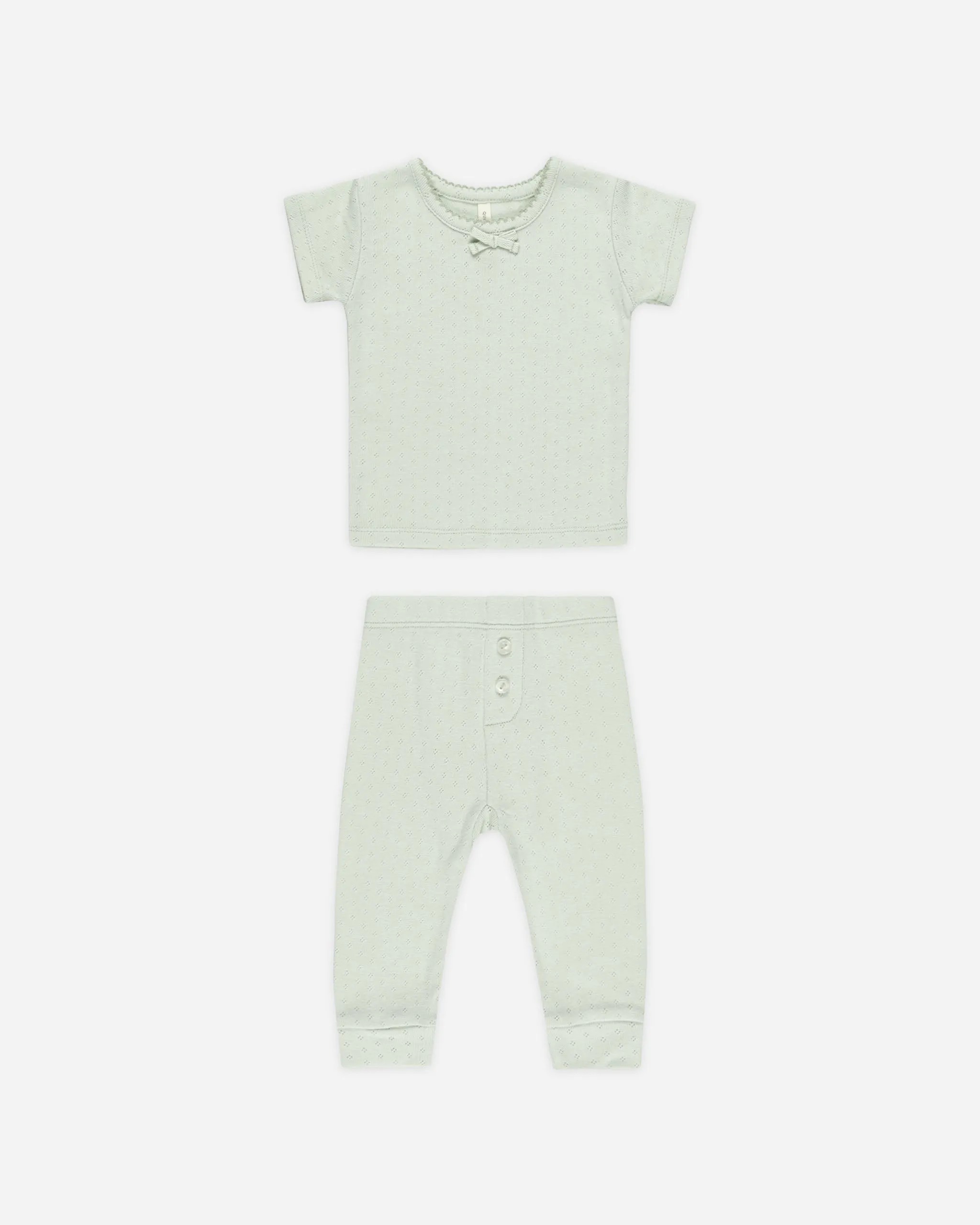 -Pointelle Tee   Legging || Mint-