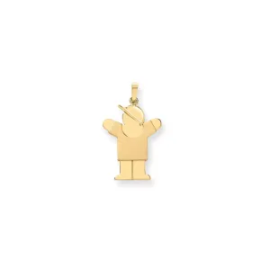 14k Yellow Gold Polished Boy With Hat Love Charm