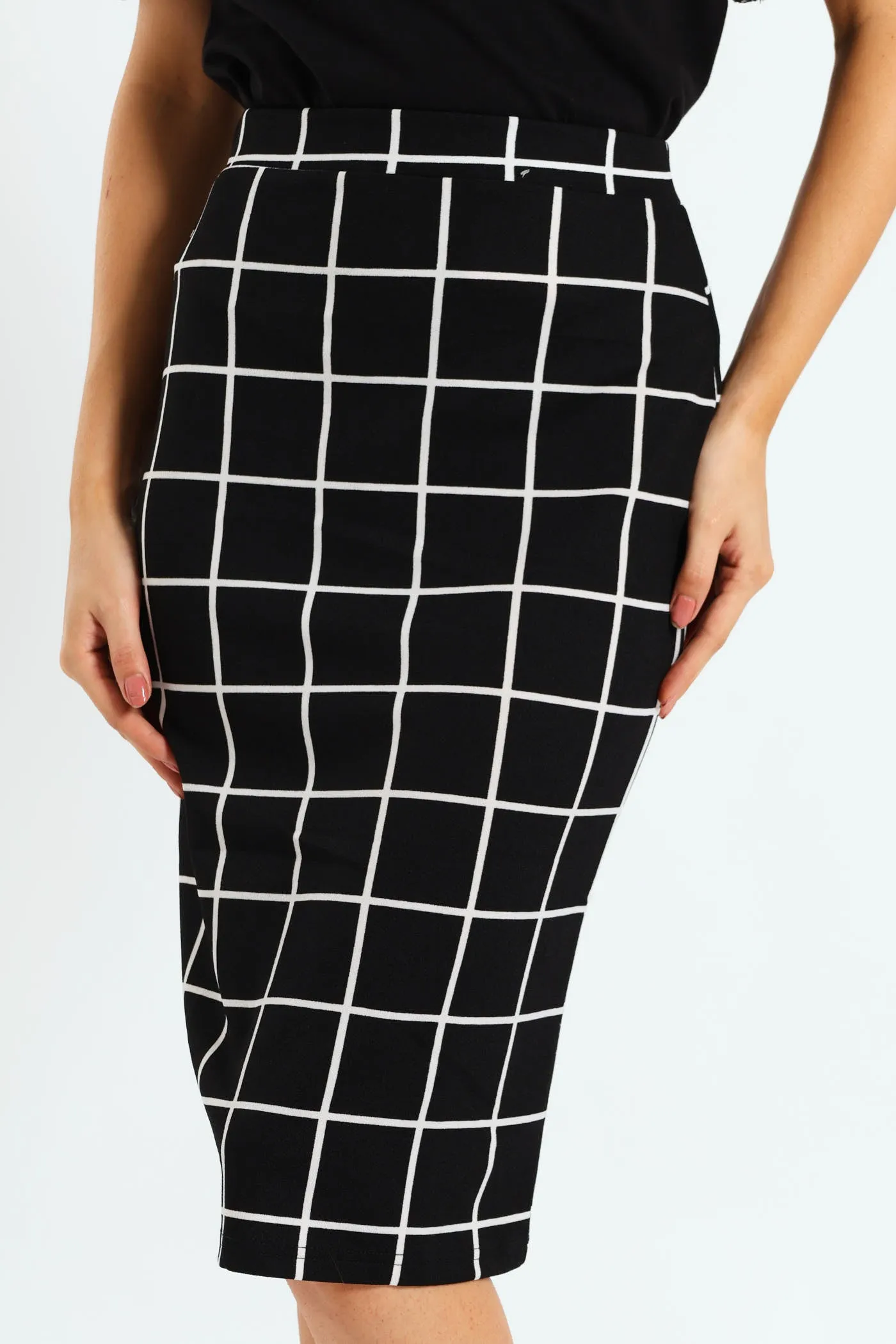 2 Pack Basic Career Skirt - Black/White