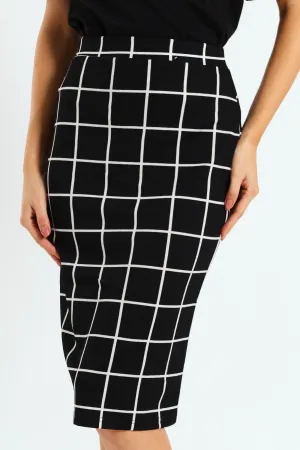 2 Pack Basic Career Skirt - Black/White