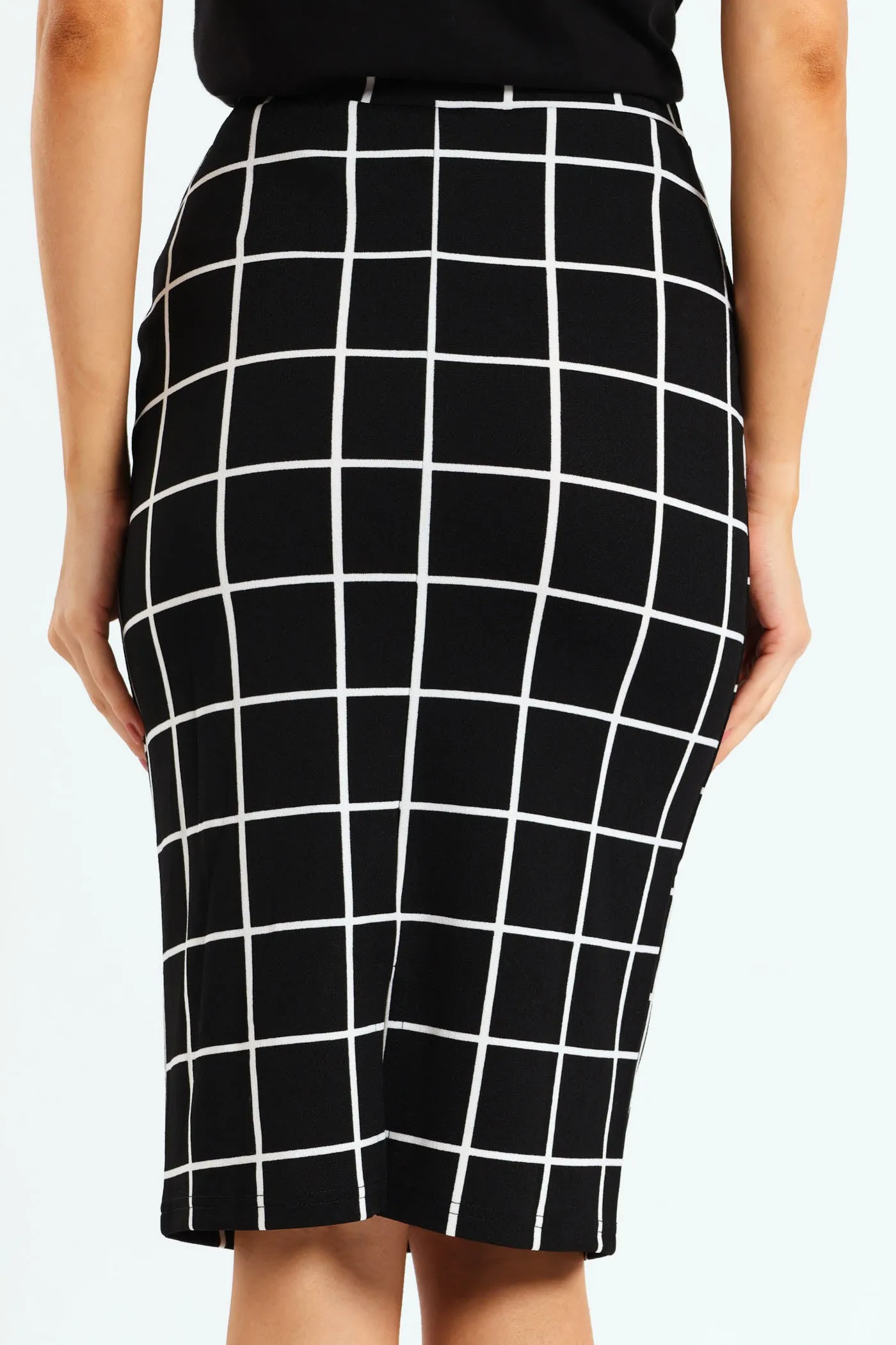 2 Pack Basic Career Skirt - Black/White
