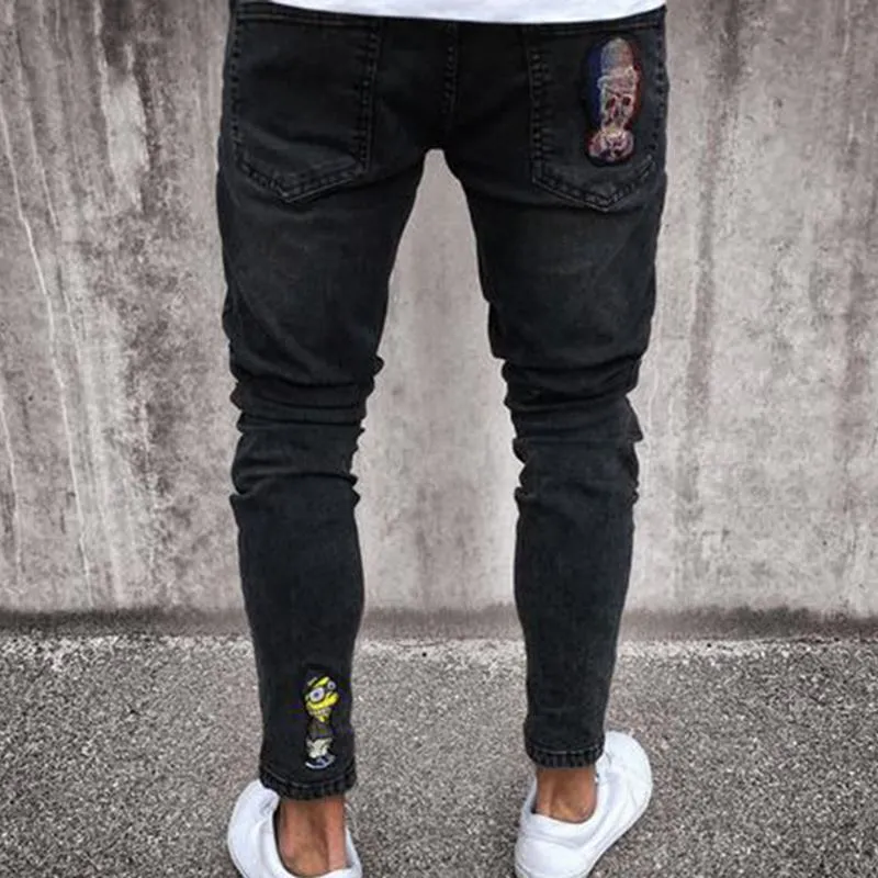 30 Pieces) Men Fashion Applique Zipper Design Denim Jeans