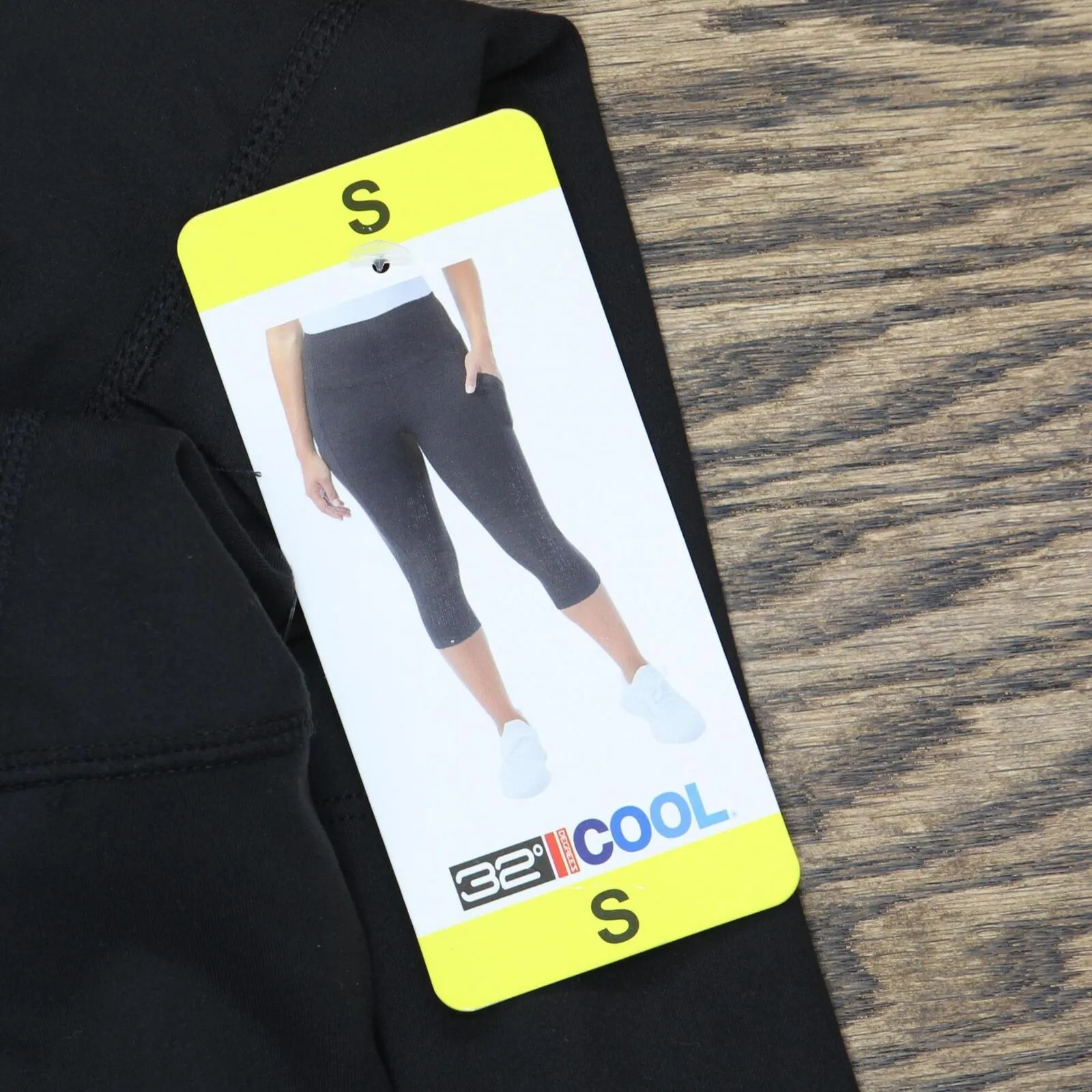 32 Degrees Womens Cool Knit Capri Leggings 1766989 Black S