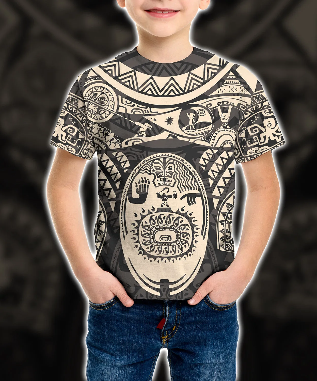 3D A DemiGod Jesus Of Hawaii Tattoo Kid Tshirt QT205343