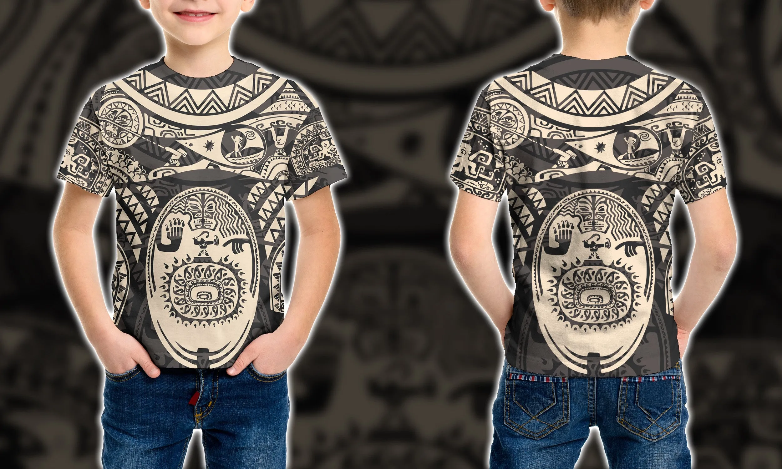 3D A DemiGod Jesus Of Hawaii Tattoo Kid Tshirt QT205343