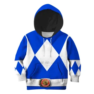 3D Blue Ranger Kid Hoodie