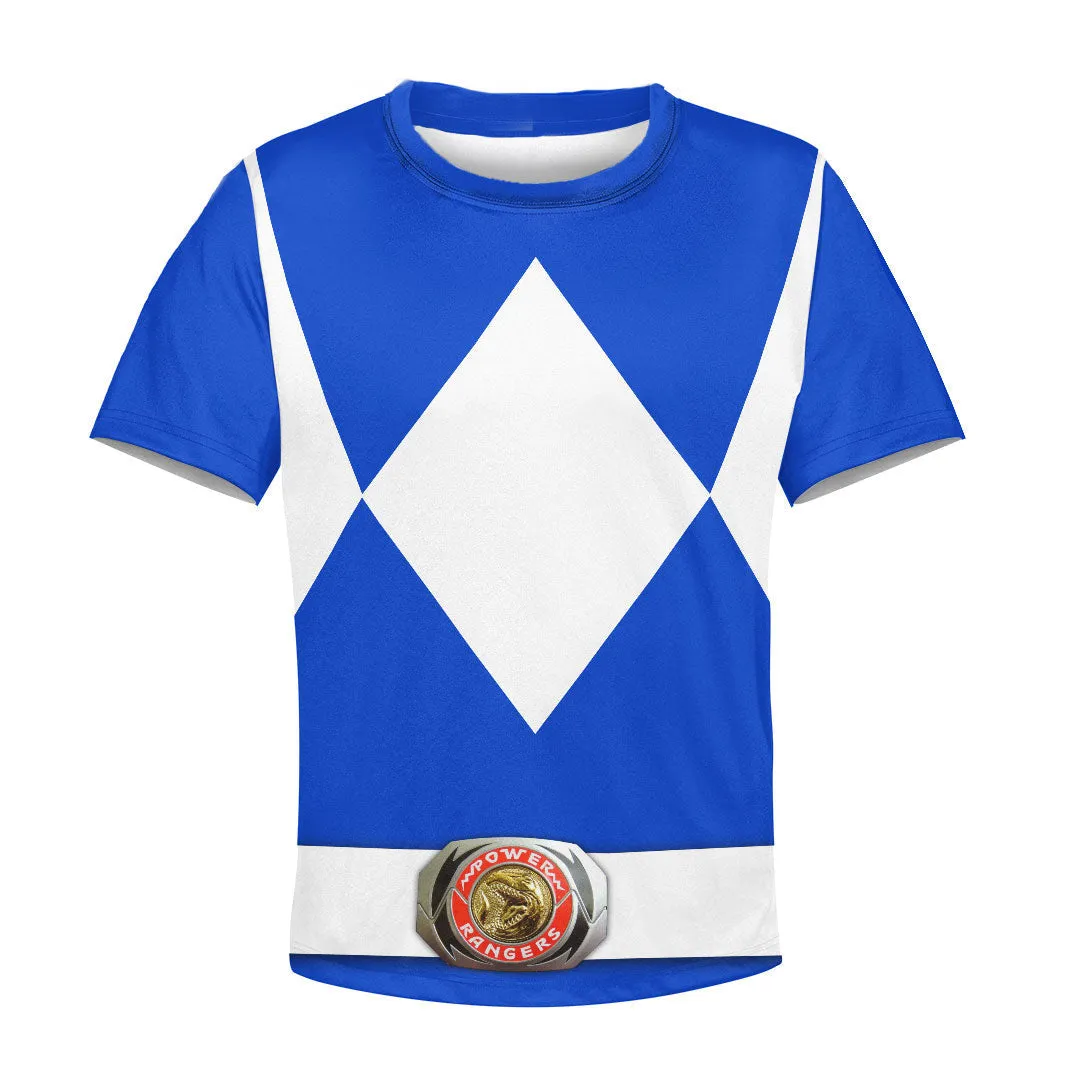 3D Blue Ranger Kid Hoodie