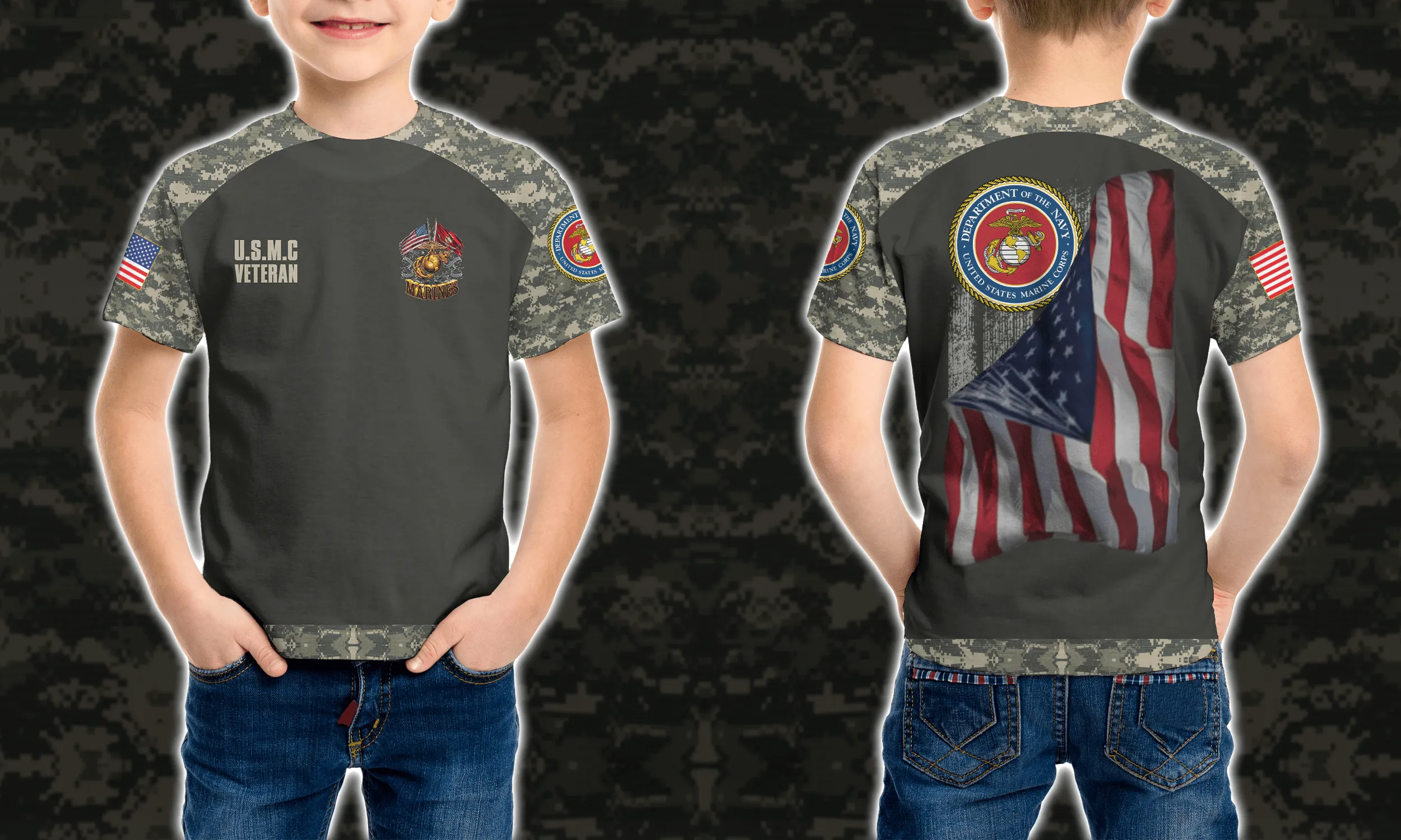 3D Military US Marine Corps 23 Ver1 Kid Tshirt QT301319