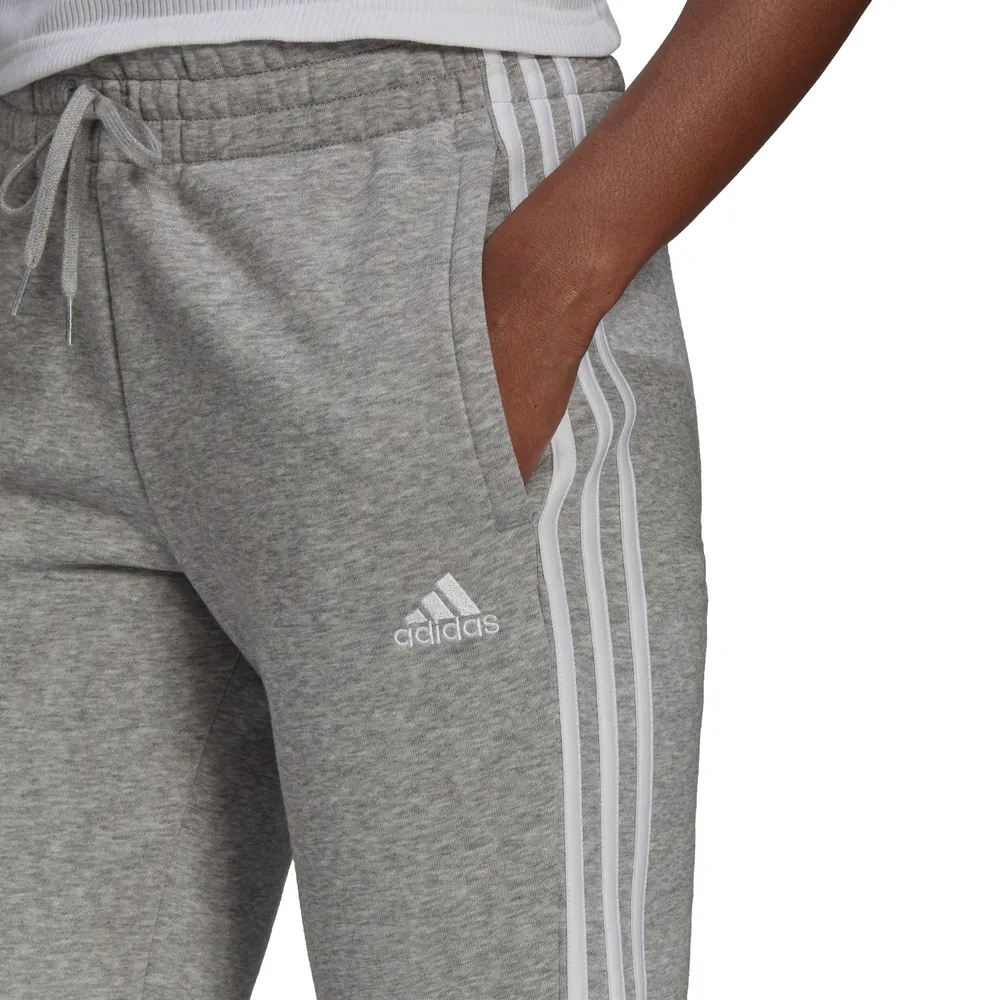Adidas Womens 3-Stripe Fleece Cuffed Pant