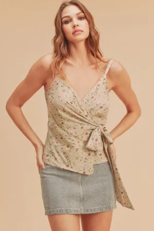 Aemi   Co Ditsy Floral Surplice Adjustable Straps Cami