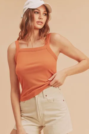 Aemi   Co Square Neck Wide Strap Tank