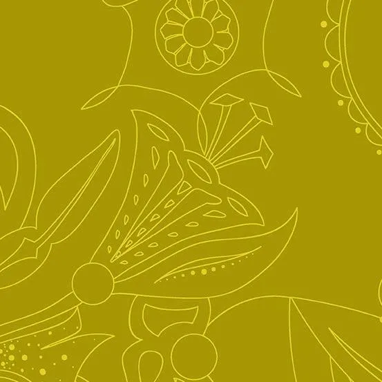 Alison Glass - Sunprints 2022 Luminance - Carved - Chartruese