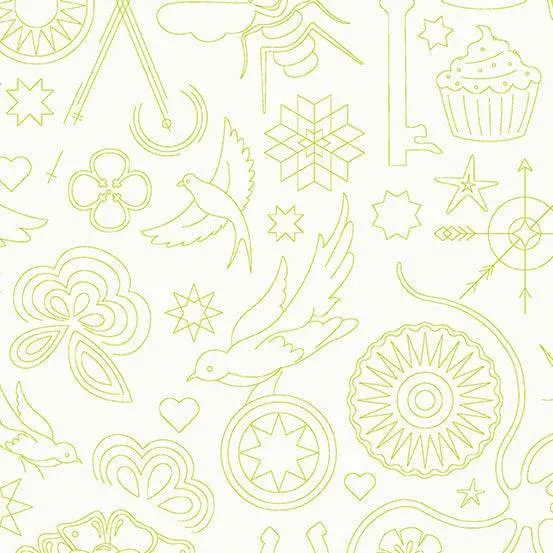 Alison Glass - Sunprints 2022 Luminance - Embroidery - Moss
