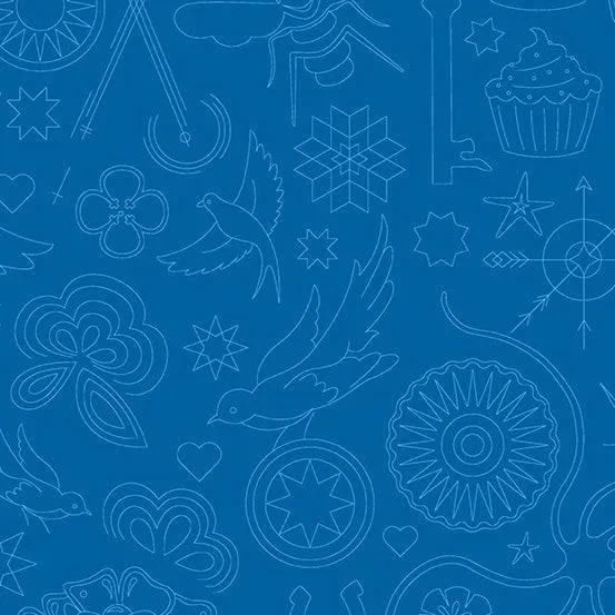 Alison Glass - Sunprints 2022 Luminance - Embroidery - Royal