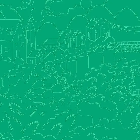 Alison Glass - Sunprints 2022 Luminance - Village - Emerald