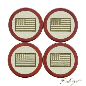 Armed Forces Flag Needlepoint Coaster Set