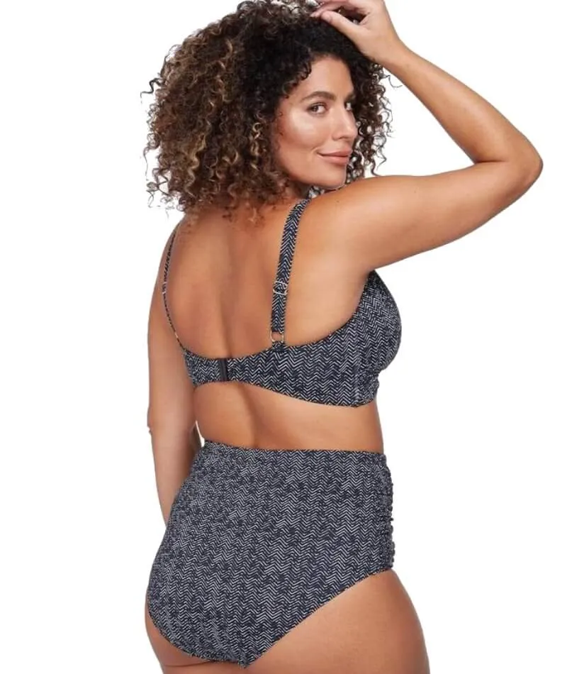 Artesands Zig Zag Delacroix Cross Front D-G Cup Bikini Top - Black