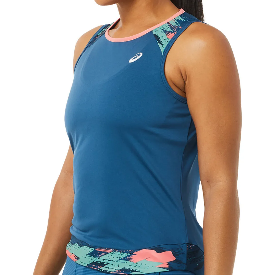 Asics Womens Court Graphic Tank - Light Indigo