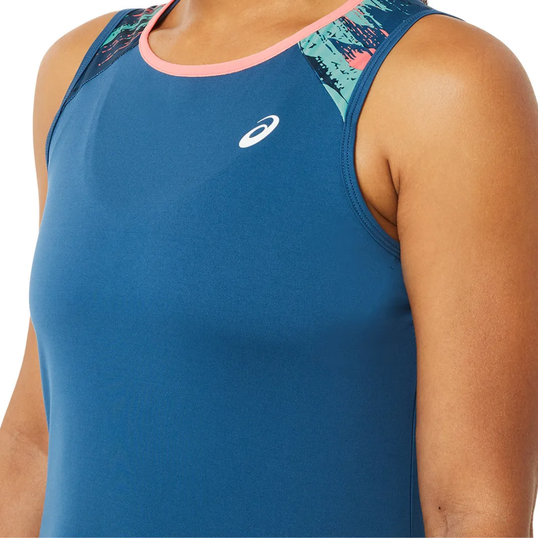 Asics Womens Court Graphic Tank - Light Indigo