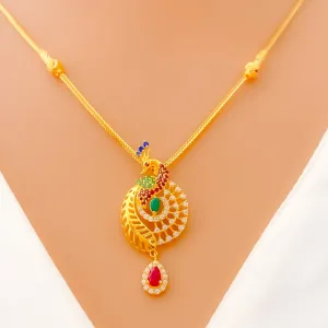Attractive Upscale 22k Gold CZ Necklace Set