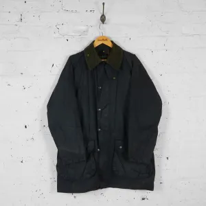 Barbour Border Wax Jacket Coat - Blue - L
