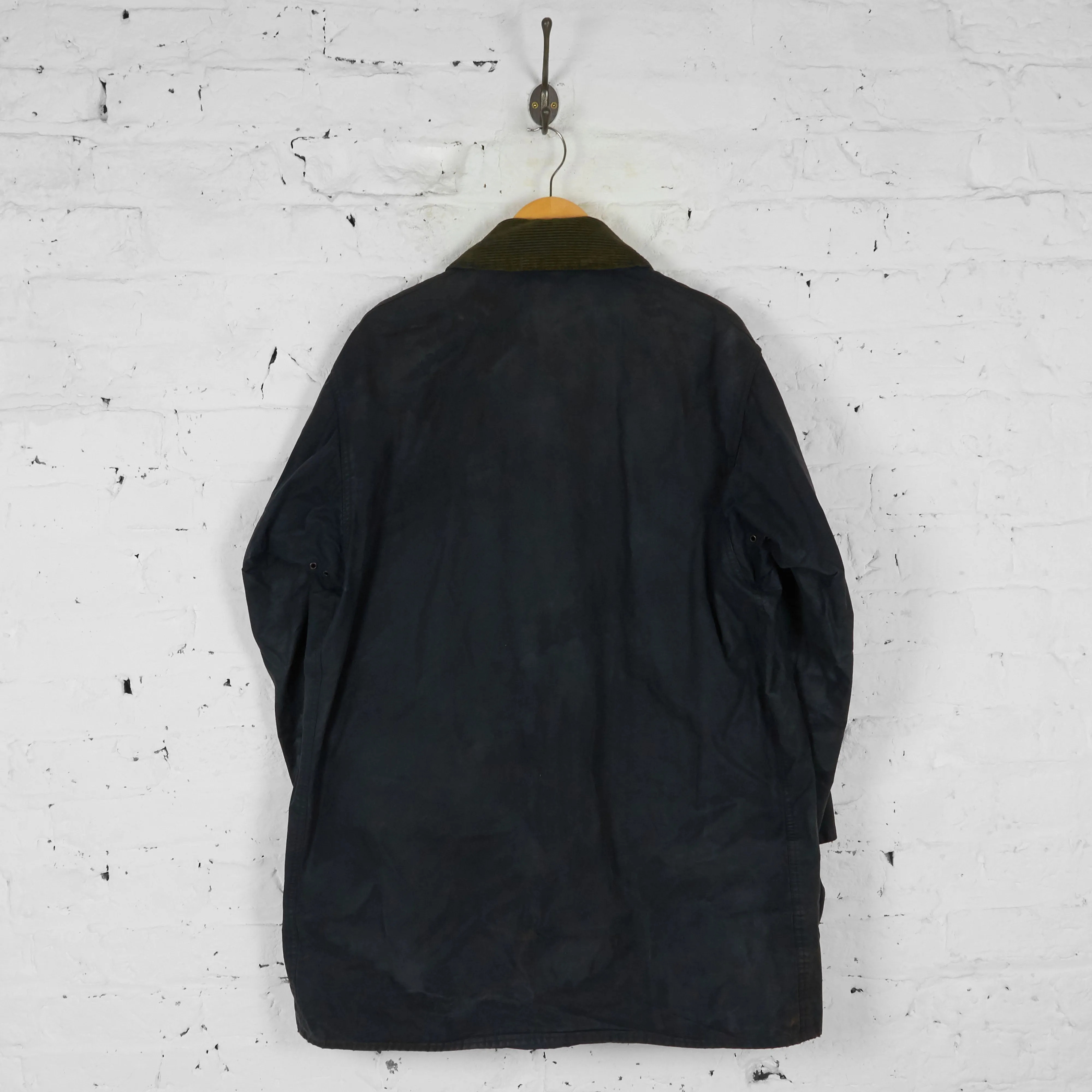 Barbour Border Wax Jacket Coat - Blue - L