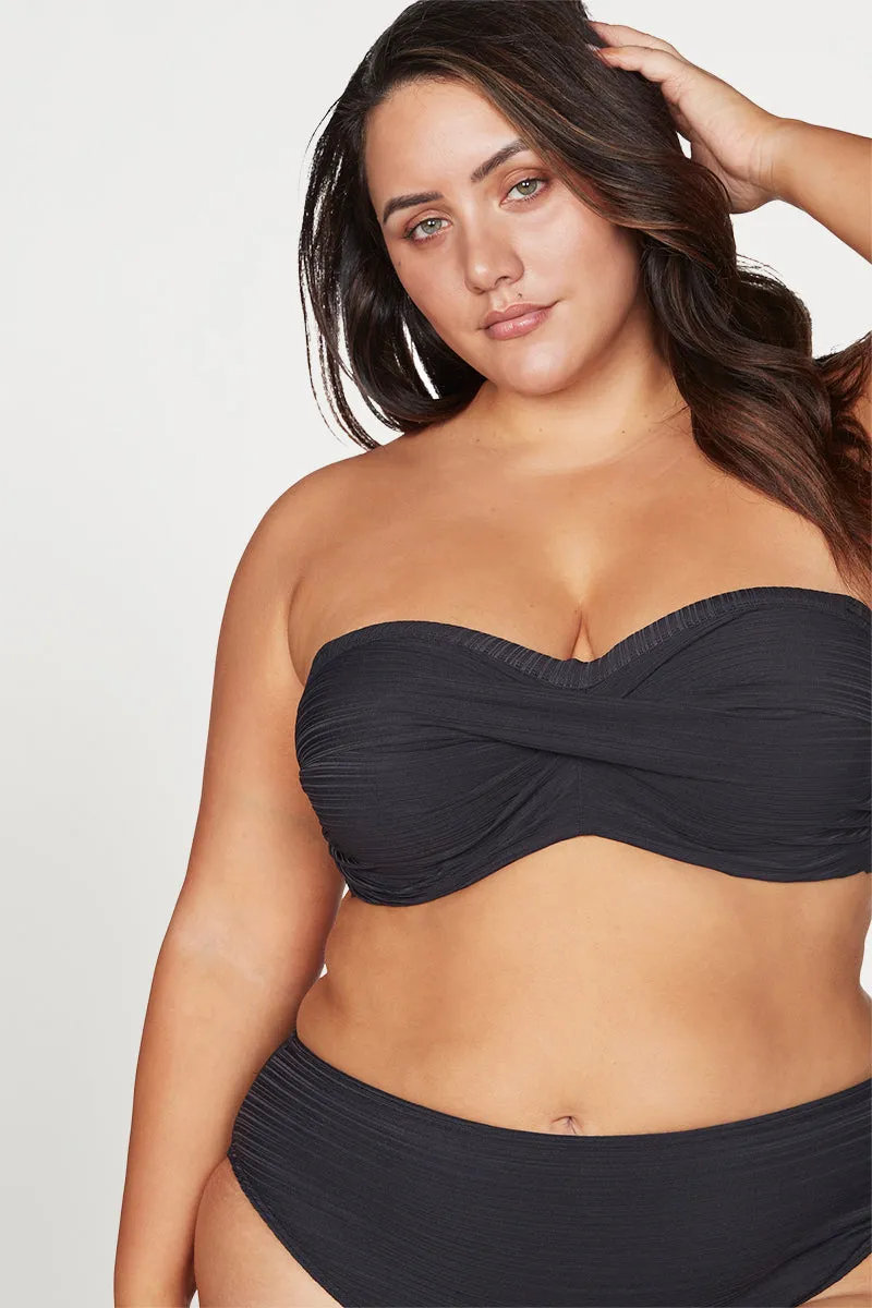 Black Aria Botticelli Bandeau D / DD Cup Underwire Bikini Top