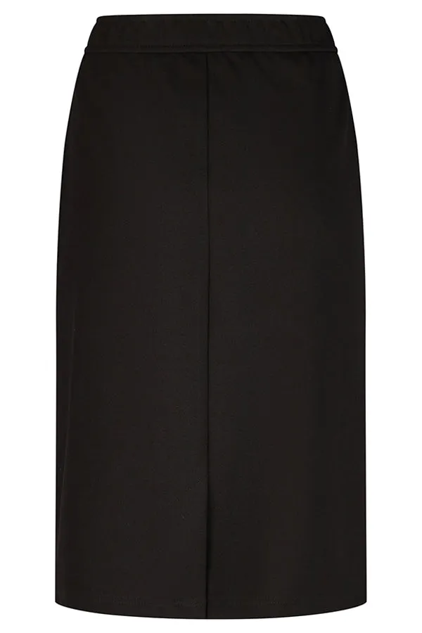 BLACK ZIPPED POCKET BASIC SKIRT