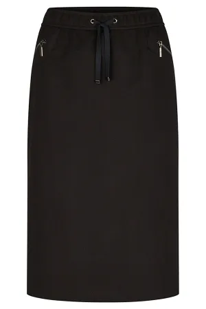 BLACK ZIPPED POCKET BASIC SKIRT
