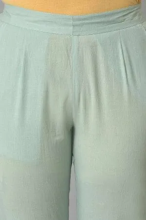 Blue Straight Fit Trouser Pants