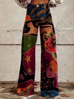 Boho Patchwork - Vintage Flared Pants
