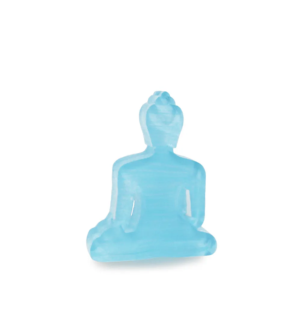 Buddha statue set of 3 - Gray, White and Light Blue