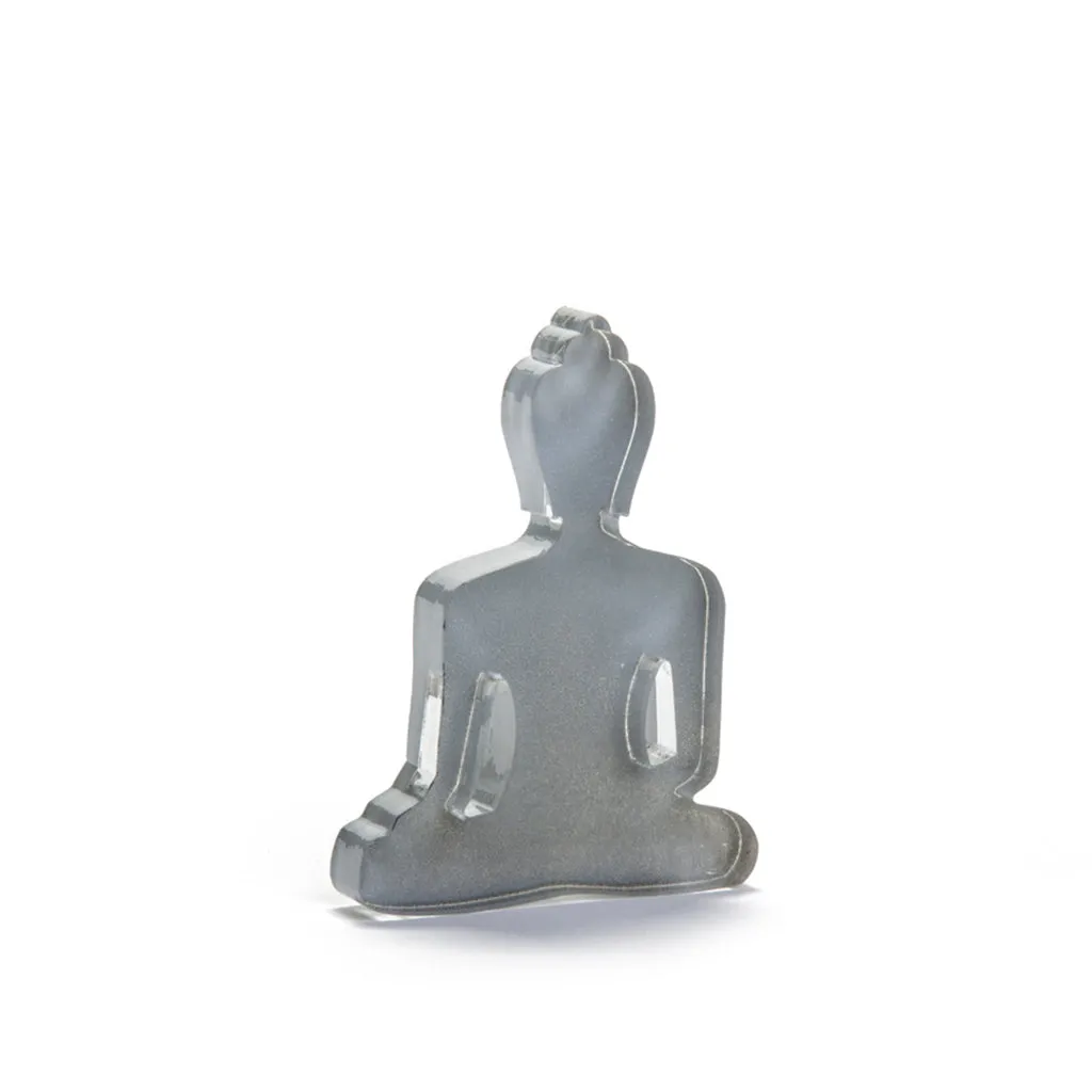 Buddha statue set of 3 - Gray, White and Light Blue