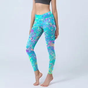 Buddha Stones Splash Ink Print Exercise Leggings Women's Yoga Pants