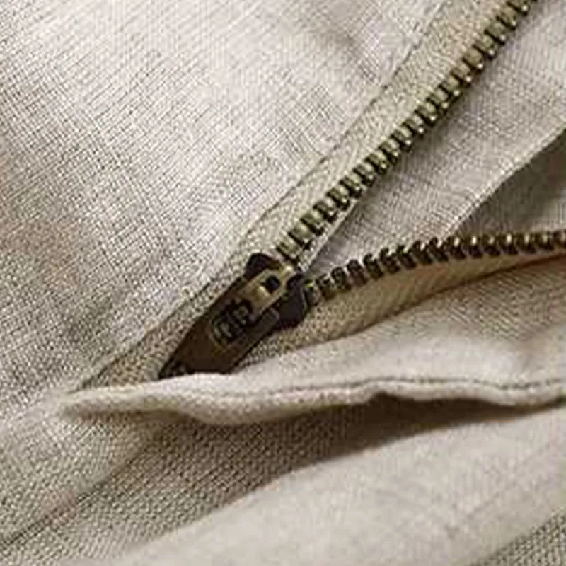Buddha Stones Summer Casual Solid Color Zipper Button Acrylic Fiber Frog Button Women's Shorts With Pockets