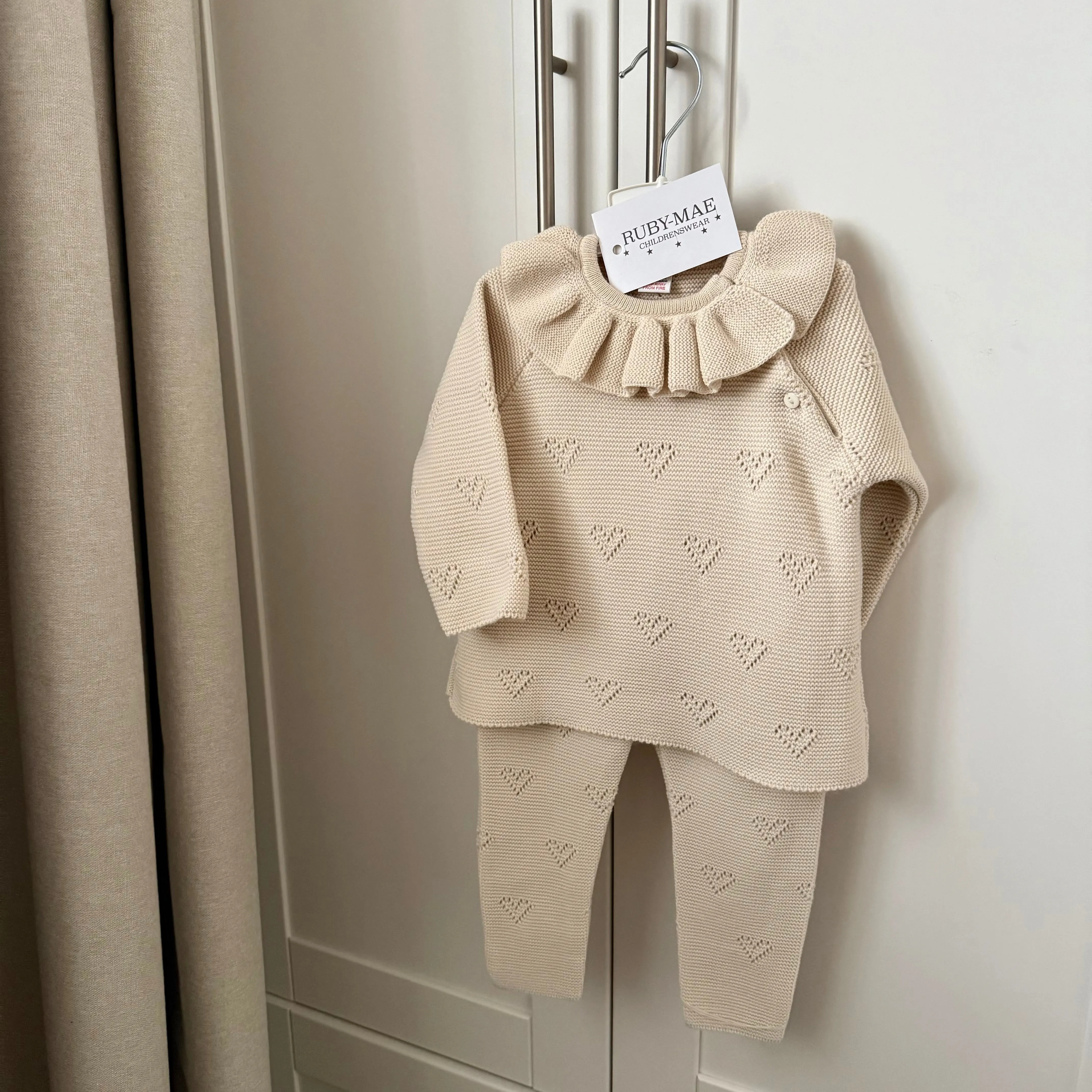 Camel Heart Knitted Jumper & Pants Outfit - Aria