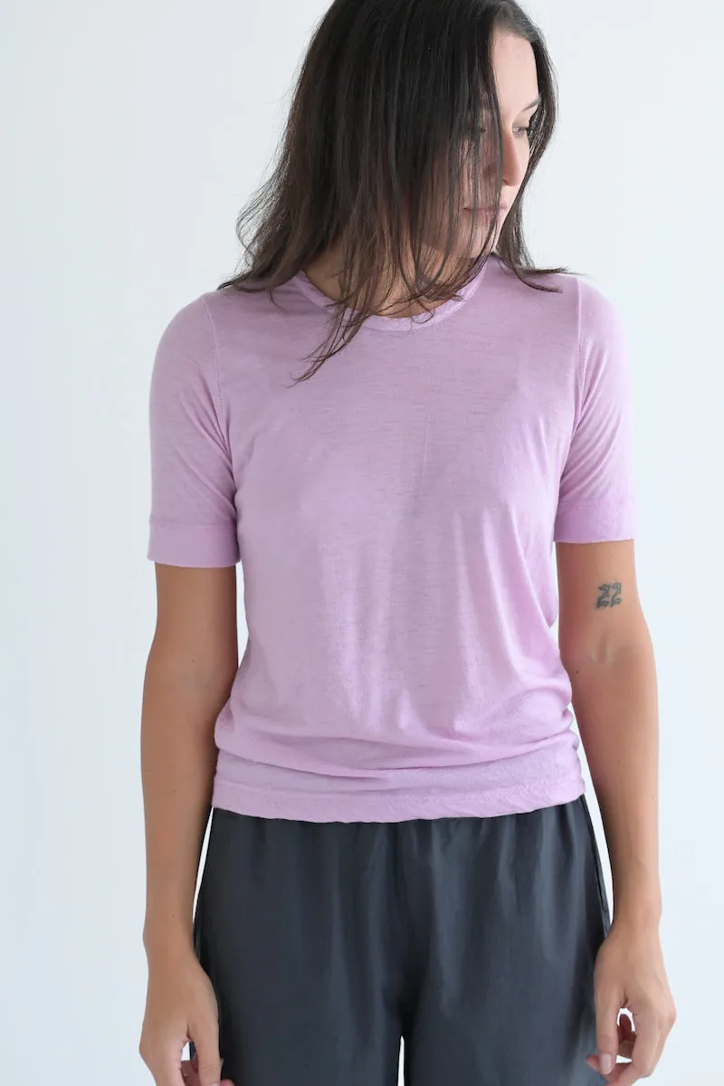 Cashmere Tee Short Sleeve in Rose