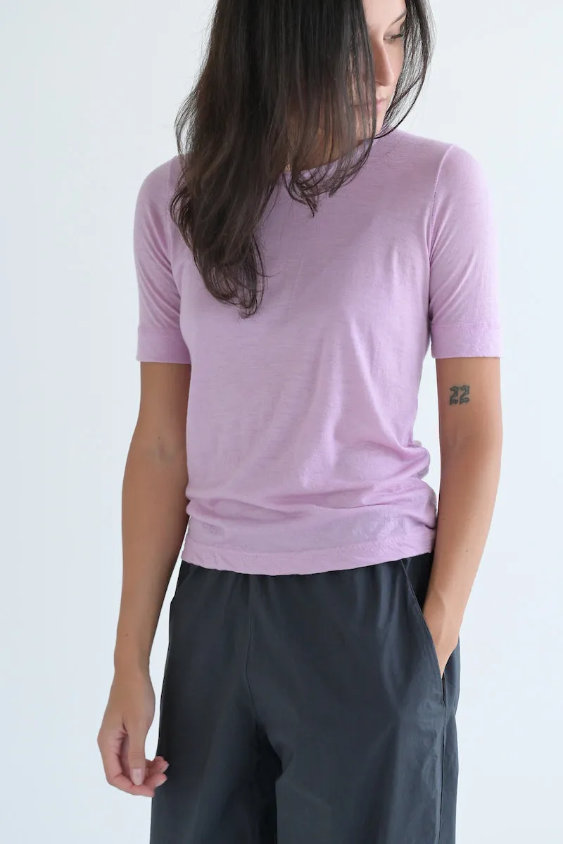 Cashmere Tee Short Sleeve in Rose