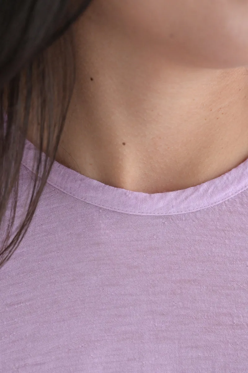 Cashmere Tee Short Sleeve in Rose