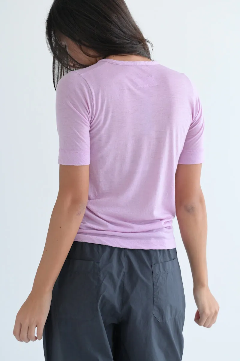 Cashmere Tee Short Sleeve in Rose