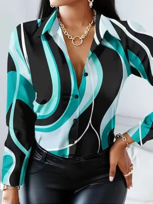 Casual Emily Blouse with Geo Print