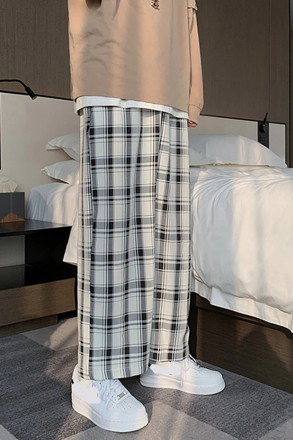 Casual Plaid Hip Hop Style Long Pants