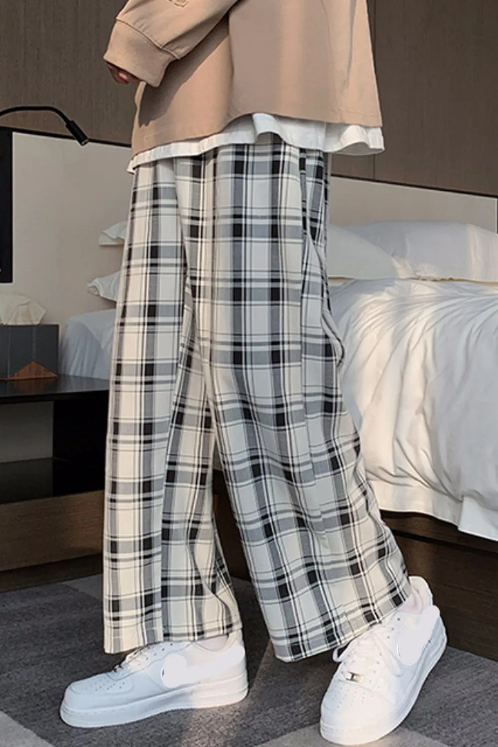 Casual Plaid Hip Hop Style Long Pants