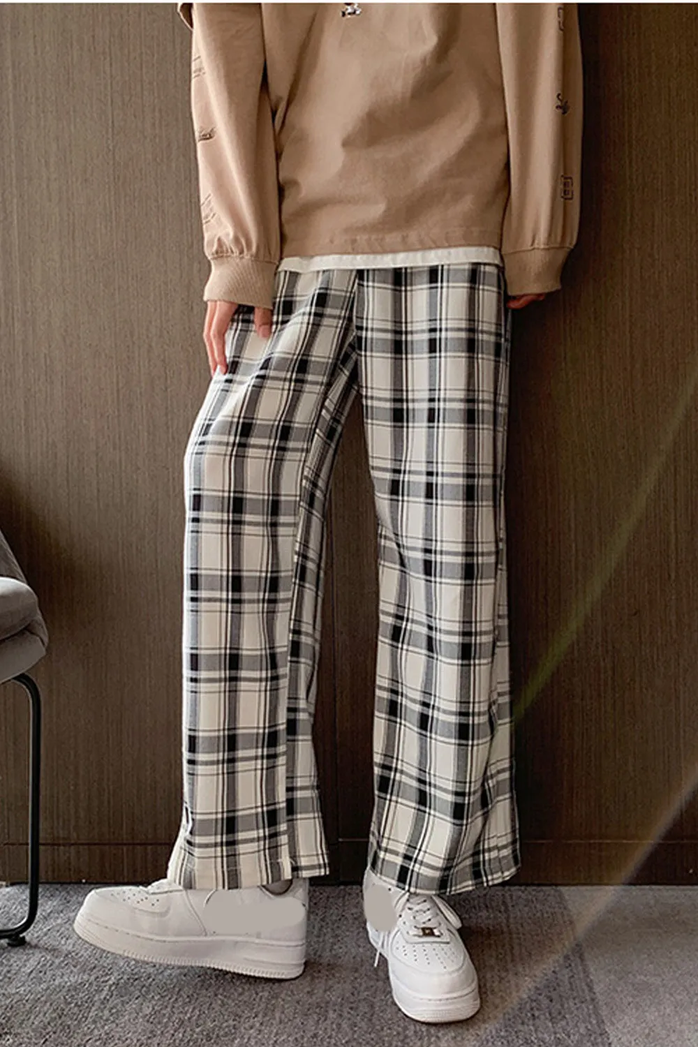 Casual Plaid Hip Hop Style Long Pants