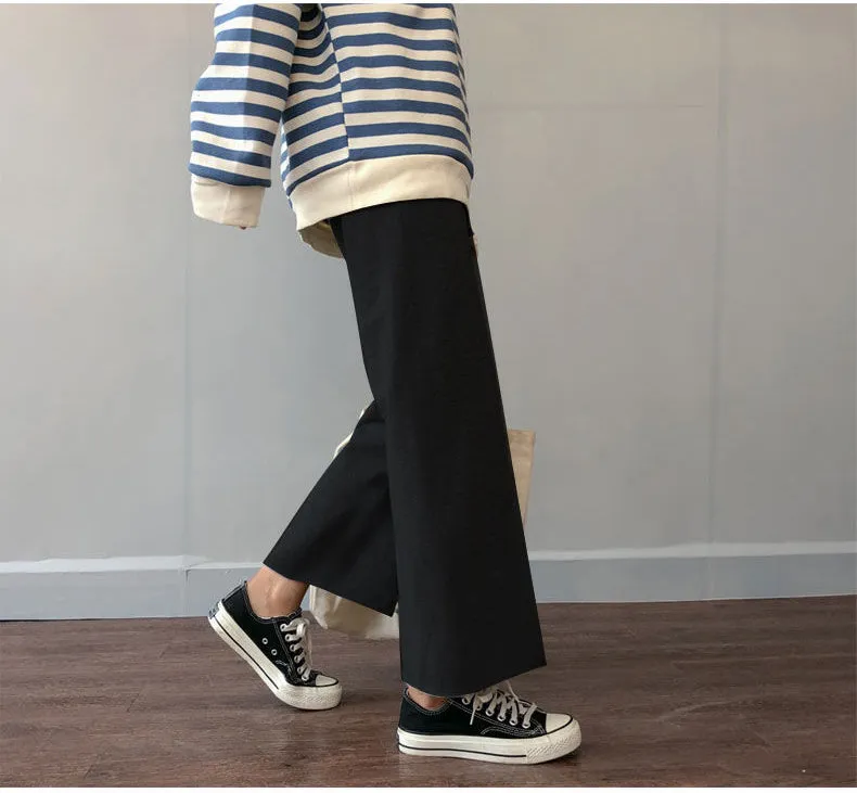 Casual Wide Leg Ankle Length Loose Pants