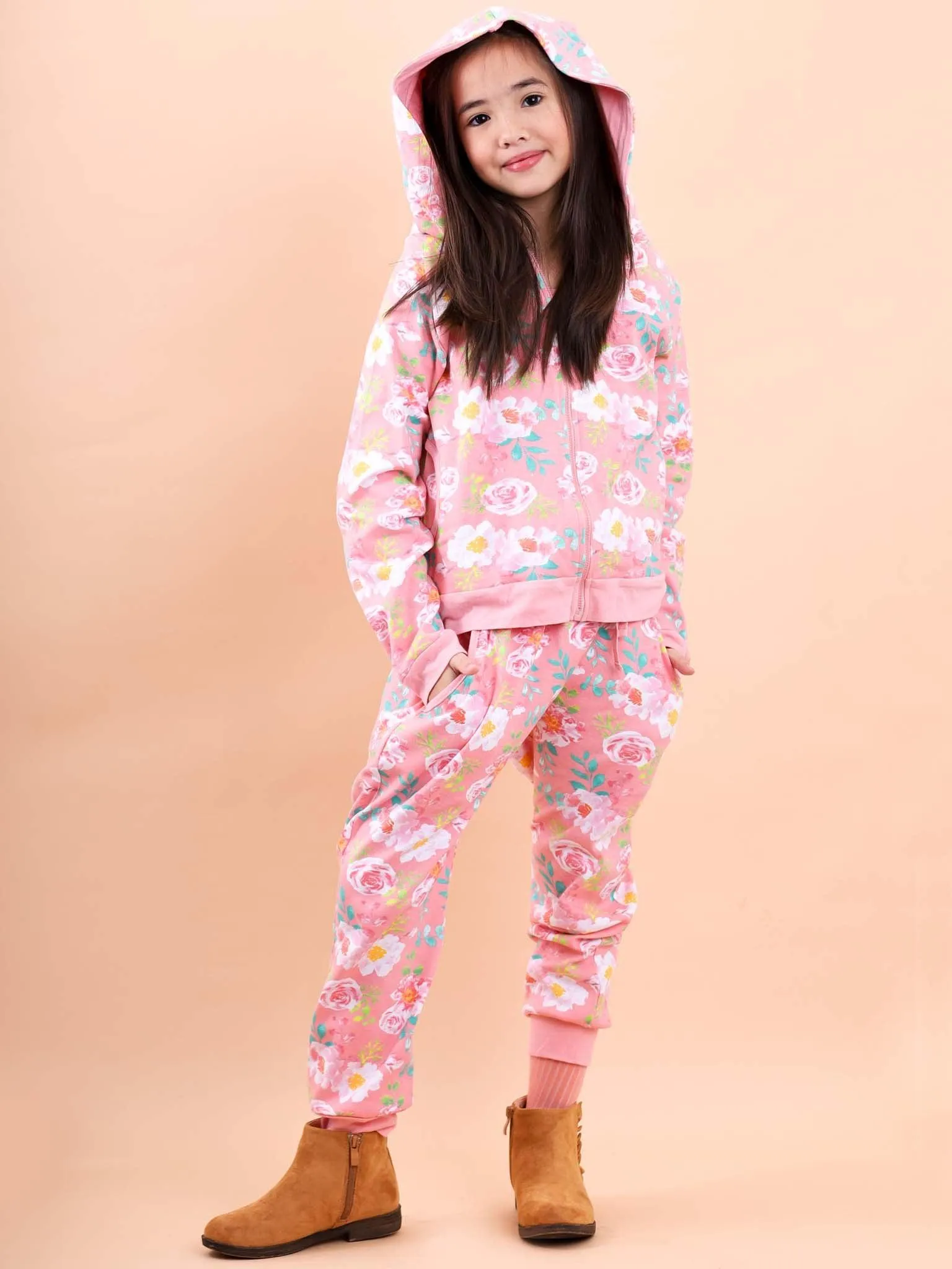 Charlie Pink Watercolour Jersey Pants