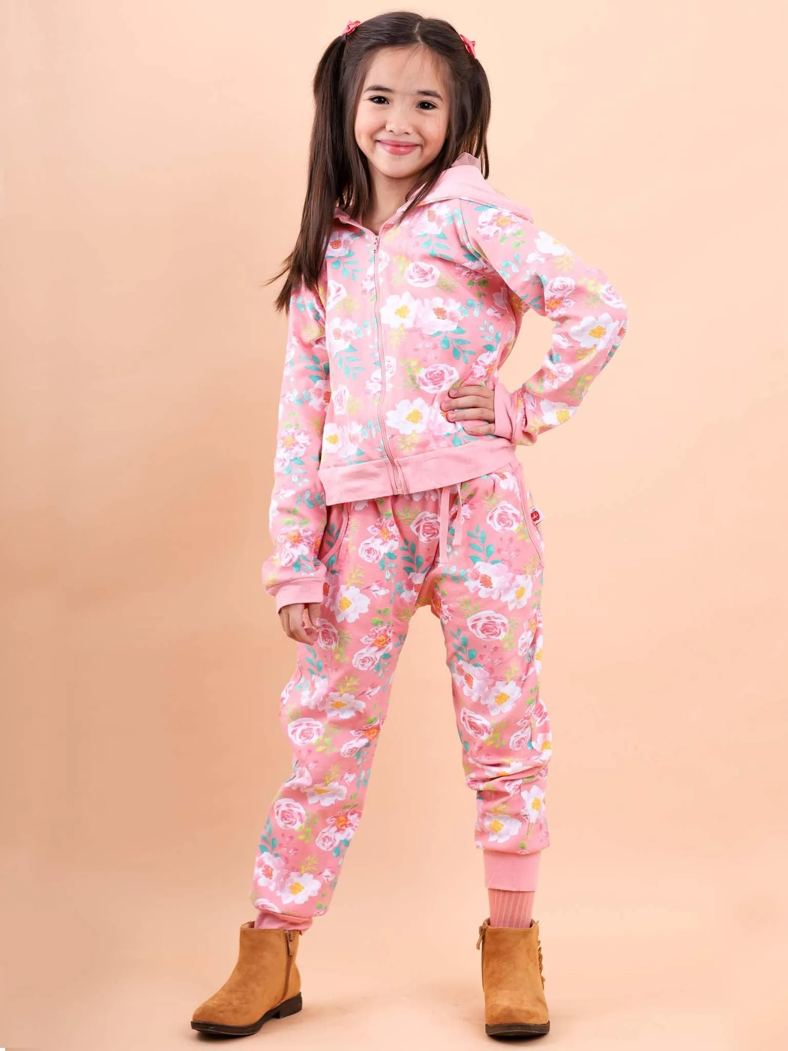 Charlie Pink Watercolour Jersey Pants