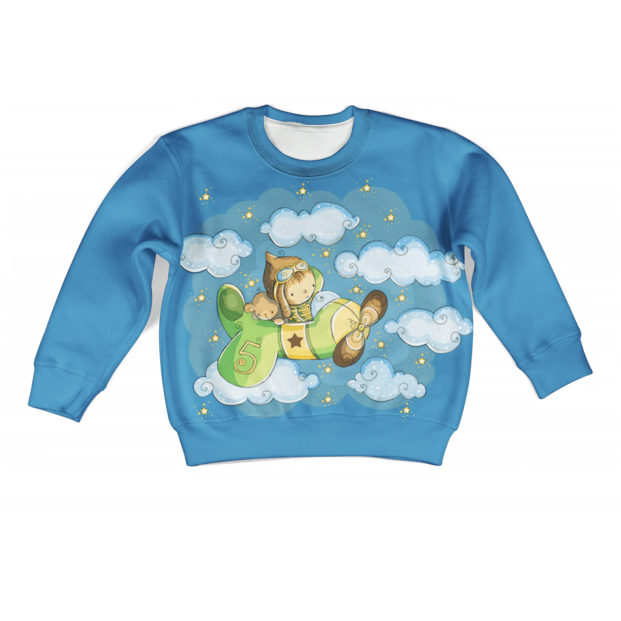 Child Pilot Flying In The Sky Custom Cosplay Kid Hoodie