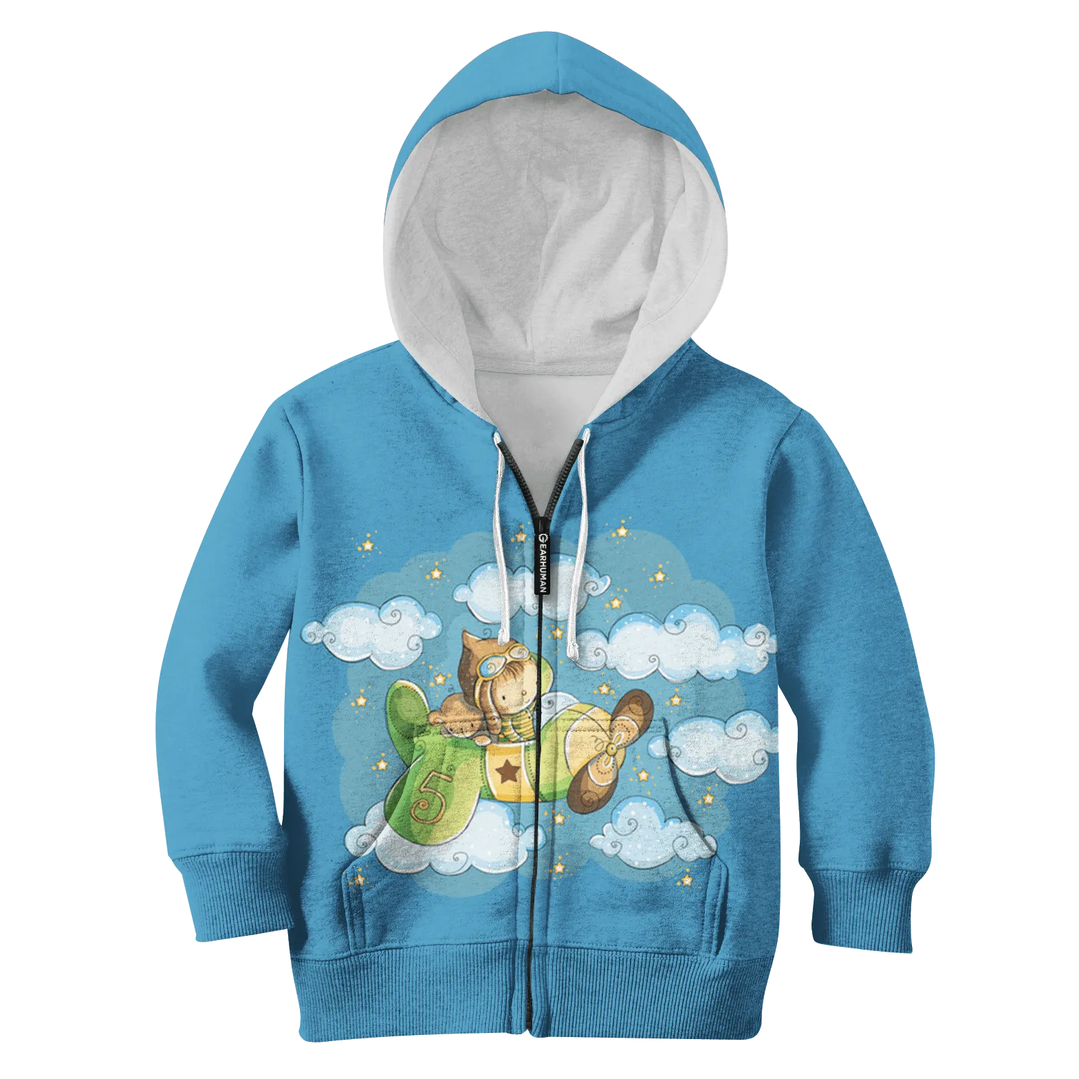 Child Pilot Flying In The Sky Custom Cosplay Kid Hoodie