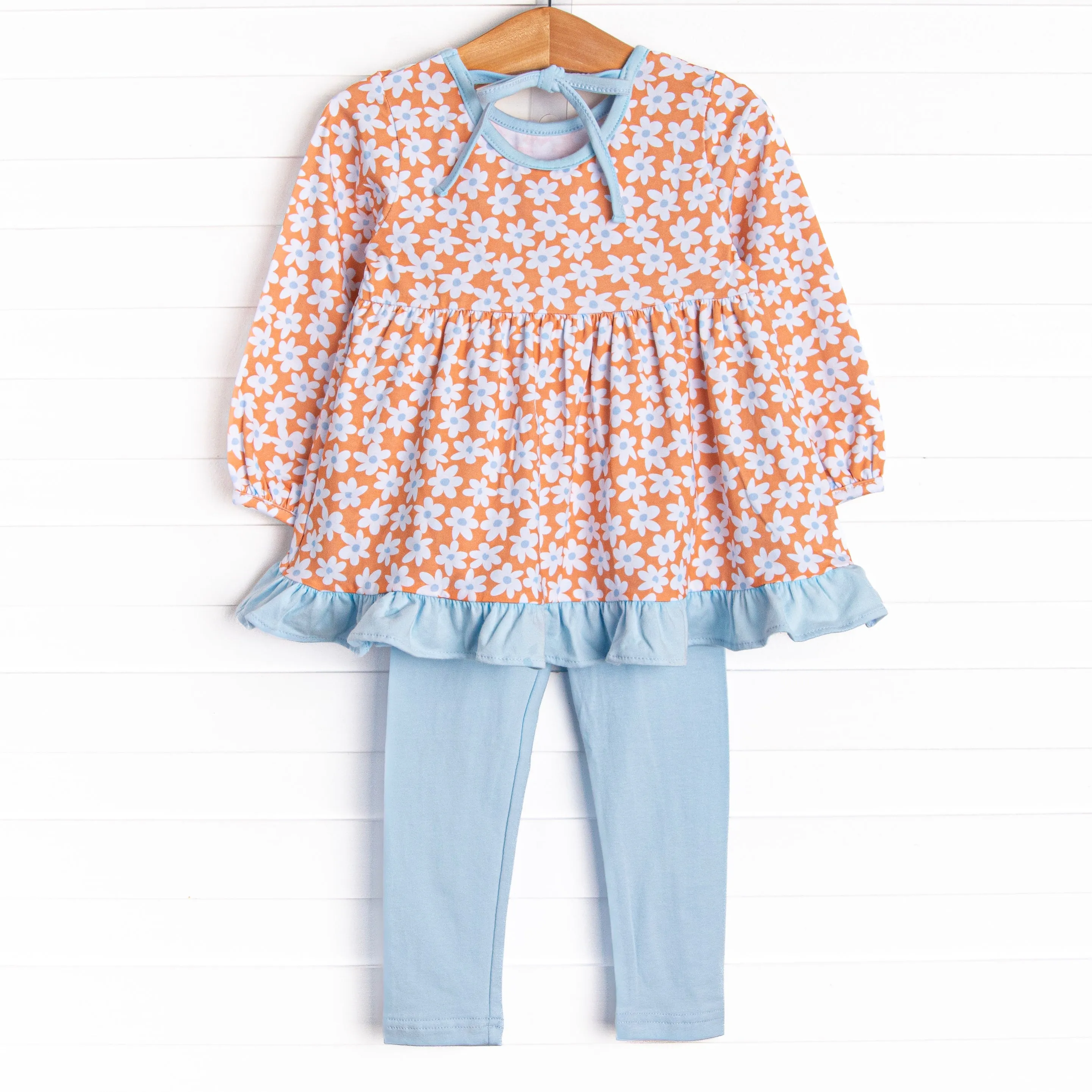 Chrysanthemum Compliments Legging Set, Blue